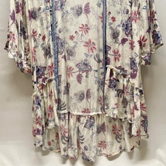 Maurices Open Front Kimono Women's Small Multi Color Floral Summer Top $34 NWT - Picture 3 of 11